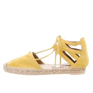 Aquazzura Belgravia yellow suede espadrilles